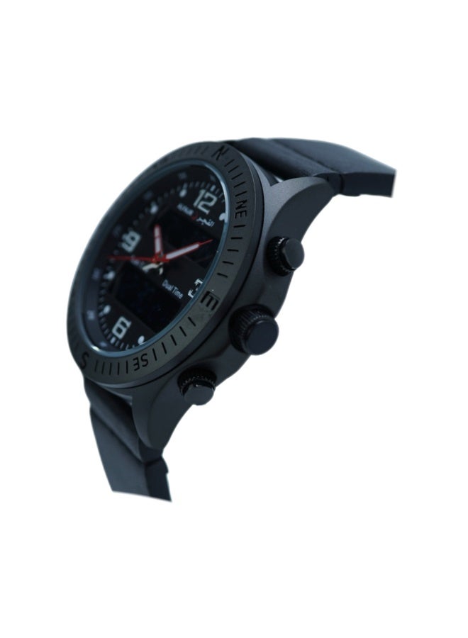 Analogue + Digital Round Leather Men's Watch WH-24BB - Image 3